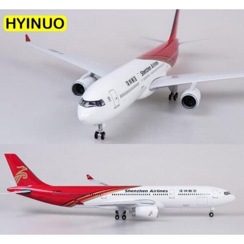 47CM 1:135 Scale Shenzhen Airlines Airbus A330 Model Aircraft Airway W Base Wheel Lights Resin Plane Collectible Toy Collection