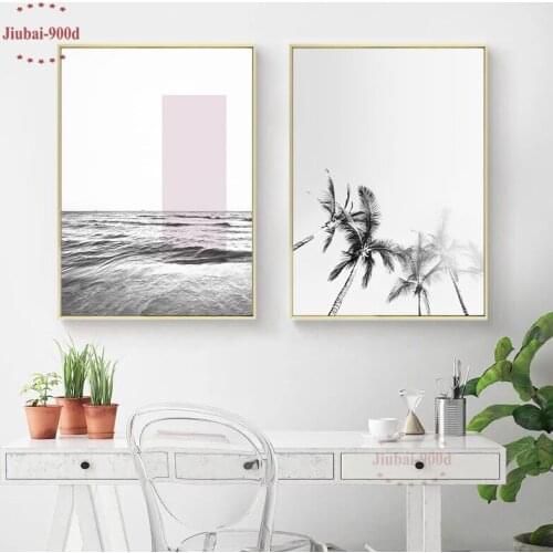 900D Canvas Painting Poster Cuadros Decoracion Sea Palm Landscape Wall Pictures for Living Room Home Decoration Wall Art NOR72