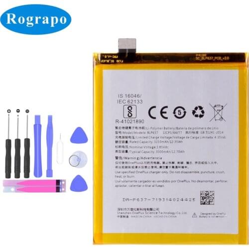 Original One Plus BLP637 BLP657 BLP685 BLP699 BLP743 633 Cell Mobile Phone Battery For OnePlus 5 1+ 5T 6 6T 7 7T Pro 3 3T 2 1 X