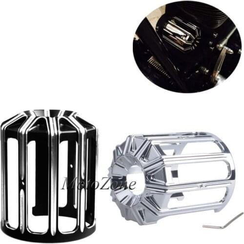 Motorcycle CNC Aluminum Oil Filter Cover Compatibility For Harley Sportster XL 883 Dyna Softail Touring CVO Fatboy Black Chrome