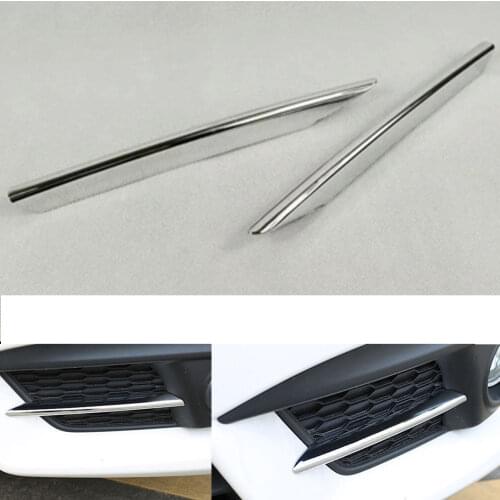 BBQ@Fuka Chrome Front Fog Light Lamp Bumper Trim Cover Frame Decal Bezel Fit For Honda Civic 2016 Accessories Car Styling