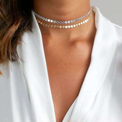 Gold Chocker Coin Choker Necklaces For Women Multi Layer collares mujer collier femme colar bijoux Jewelry