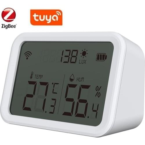 Tuya ZigBee Smart Home Temperature And Humidity Sensor With LED Screen Smart Life Reomte Comtrol Smart Electronics