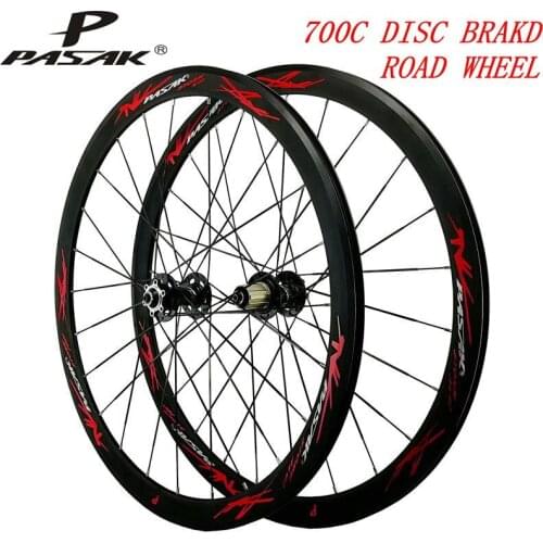 700C V disc brake road bicycle wheel 40mm alloy rim flat spokes3.0 Aluminum Alloy Wheelset Clincher Road Bike Wheels 6-blot Bock