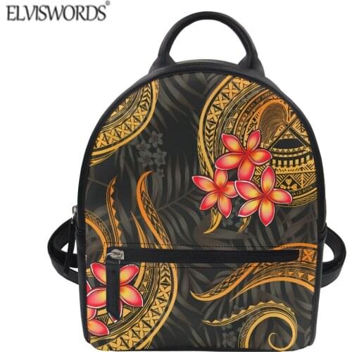 ELVISWORDS Designer Womens Backpack American Samoa Pattern Ladies Shoulder Bags New Brand Mini Bagpack For Girls Mochilas Mujer
