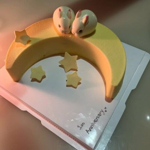 Single Moon Fondant Cake Mousse Mold DIY Baking Mold Silicone Chocolate Mold Cake Decoration Accessories Candle Making Tools