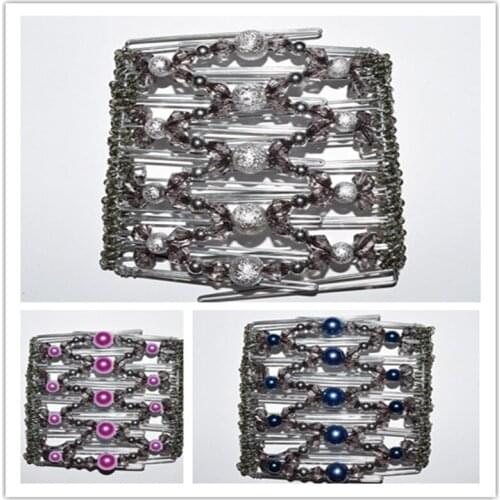 Silver or purple or blue metal comb girls women lady wedding pary best gift magic comb 10 pcs /lot