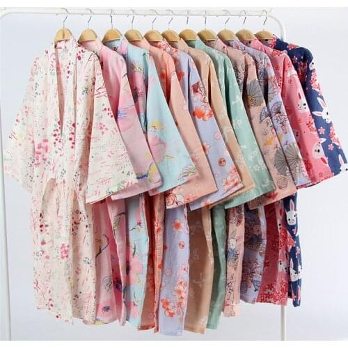 Japanese Style Kimono Cardigan Dress Women Yukata Men Haori Cotton Yukata Bathrobe Thin Korean Nightgown Samurai Costume Pajamas