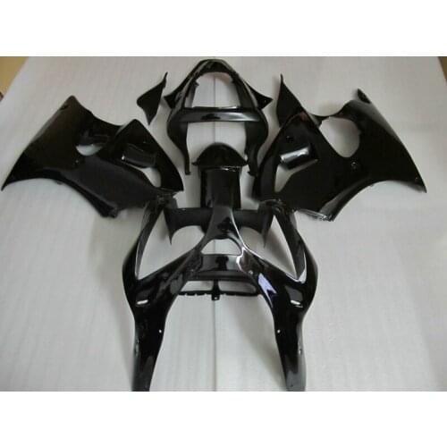 Injection mold Fairing kit for Kawasaki ZX 6R 2000 2001 2002 all glossy black aftermarket ZX-6R zx6r 00 01 02 fairings set AA50