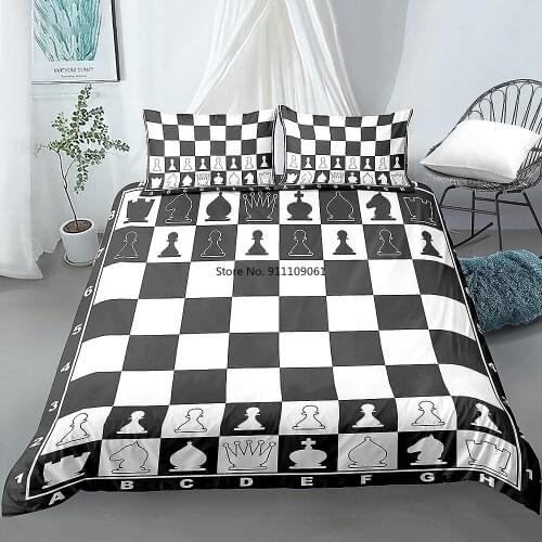 Fashion Design Cartoon Chess Bedding Set Duvet Cover Euro Living Room Furniture Quilt Comforter Covers Adult Bedroom Decor