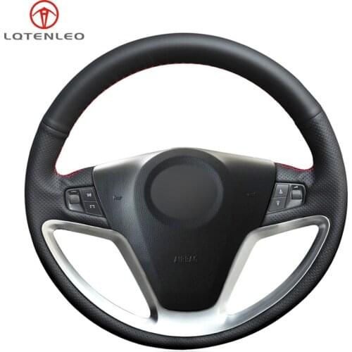 LQTENLEO Black PU Artificial Leather Handsewing Car Steering Wheel Cover For Opel Antara 2007-2013