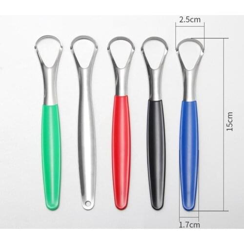 Reusable Steel Tongue Scraper Tongue Cleaner Metal Srapes Oral Tongue Brush For Adult Fresh Breath