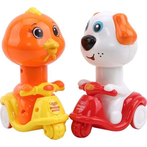 Cartoon Mini Animal Motorcycle Toys Pressure Inertia Car Children Birthday Gift Baby Educational Toys
