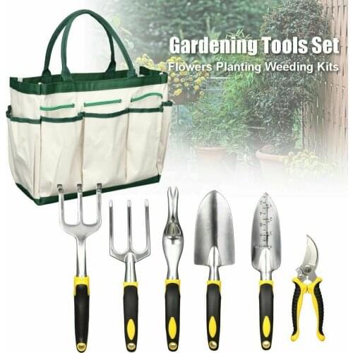 7pcs Garden Tools Set Bonsai Hand Tools Set Pruner Shovel Loosening Soil Scissors Planting Gardening Hand Tools Accessories