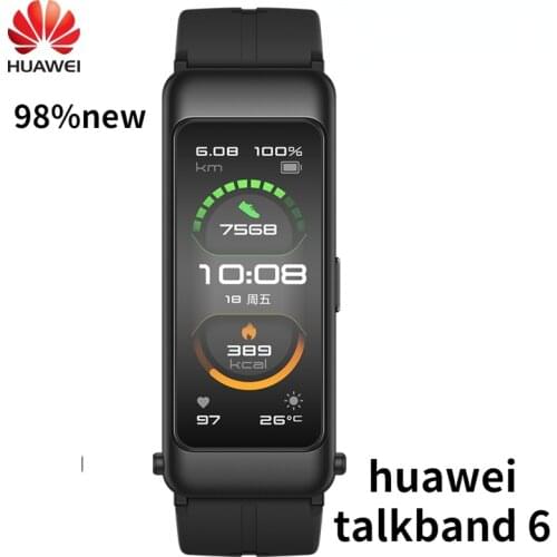 98% New Huawei TalkBand B6 Width Bluetooth Smart Bracelet Sports Wristbands Touch AMOLED Screen Call Earphone Talk Band B6
