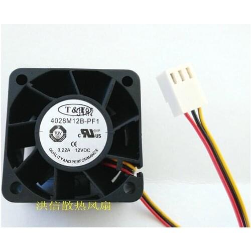 Original T & T 4028m12b-pf1 DC12V 0.22a double ball 3-wire 40 * 40 * 28mm