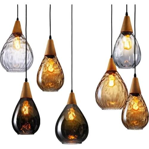 Modern Nordic Glass Pendant Light For kitchen Water Drop Shape E27 Dining living Room Bar Bedroom Pendant Lamp Hanging Fixtures