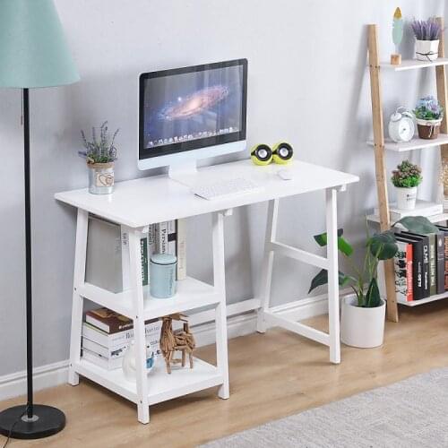 Modern Style Computer Desk Office Furniture Laptop Desk With Bookshelf For Home Office Studying Living Room HWC