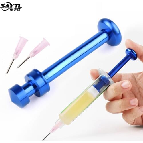 SAYTL Universal Booster Aluminum Alloy Push Rod Needle Barrel Type Solder Flux Solder Paste Solder Paste Accessories Putter