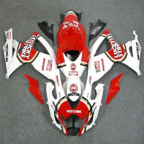 IN red and white Fairing kit for GSXR600 750 K6 06 07 GSXR 600 GSXR750 2006 2007 ABS Fairings set+gifts