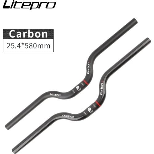 Litepro Carbon Bicycle Handlebar Folding Bike Fiber For 25.4 x 580MM M Type Swallow Handle Bar Ultralight Bike Parts
