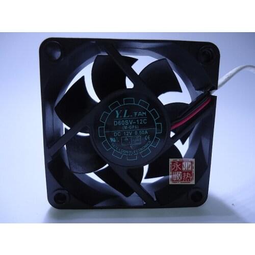 Y.L FAN D60SV-12C DC 12V 0.50A 60x60x20mm 2-Wire Server Cooling Fan