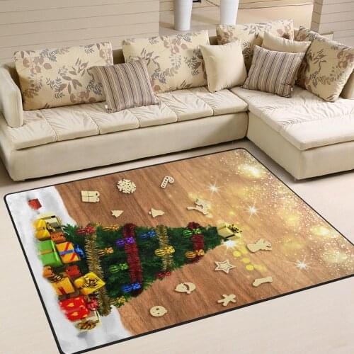 Merry Christmas Tree Carpet For Bedroom Decoration Anti-slip Play Floor Mat Xmas Rug for Living Room