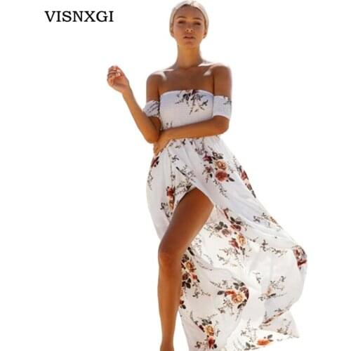 VISNXGI Off-the-shoulder Summer Dresses