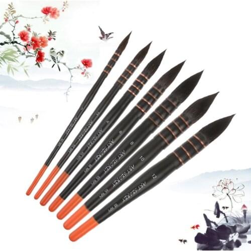 High quality Wooden Handle Squirrel Hair Painting Drawing Art Paint Watercolor Brush gift for Artistic Supplies