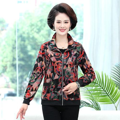 2021 Two Side Wear Female Jacket New Women Autumn Spring Print Long Sleeve Coat Plus Size Hooded Windbreak Zipper Jacket