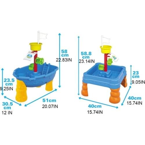 1Set Summer Game Toy Sand Playing Toy with Play Table Sandpit Beach Toy Pirate Table Set Water Playing Kits Game Table