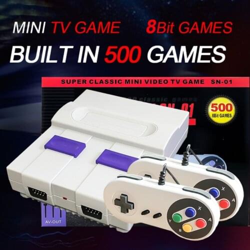 1Set Super Mini 8Bit Game Console Mini TV Retro Handheld Gaming Player Gamepads AV Output Built-in 500 Classic Video Games