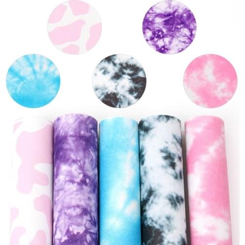 JOJO BOWS 22*30cm 1pc/lot Faux Leather Sheet Graffiti Dyed printed Synthetic Leather Fabric DIY Hair Bow Handmade Craft Material