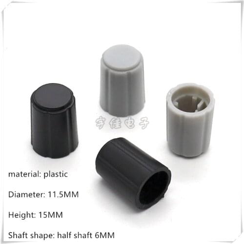 10 Piece 11.5*15mm half shaft plastic knob potentiometer rotary encoder volume switch knob suitable for D axis 6MM