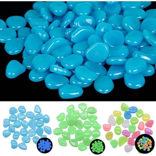 100Pcs/Pack Luminous Stone Villa Gardening Fish Tank Landscape Pebble Artificial Luminous Stone DIY Decoration