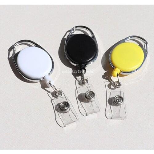 1000Pcs Multifunctional Retractable Reel ID Lanyard Name Tag Black Anti-Lost Keychain Ring Pull Clip Keyring Outdoor