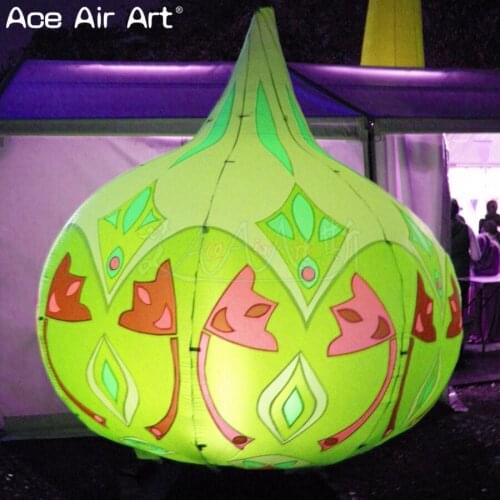 2 Pcs 2m H Giant painting ground inflatable lighting decoration,inflatable onion for decorations