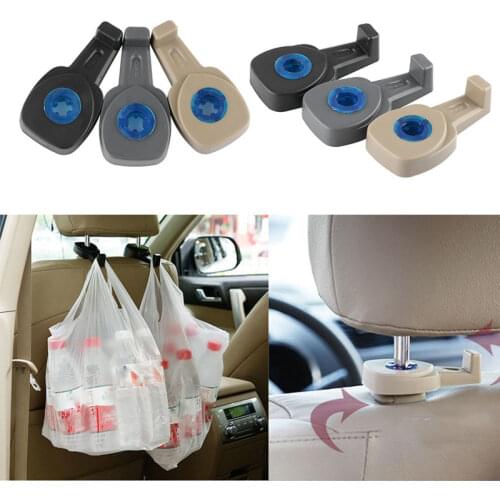2Pcs Universal car hooks hidden for clothes Handbags Grocery Bags Convenient headrest chair Seat back rear storage holder rack