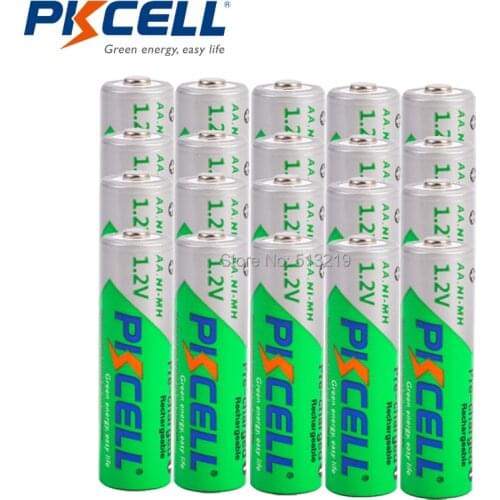 20PCS PKCELL AA 2200MAH 1.2V NI-MH rechargeable batteries low self discharge aa battery and 5pcs battery box for AA/AAA batteria