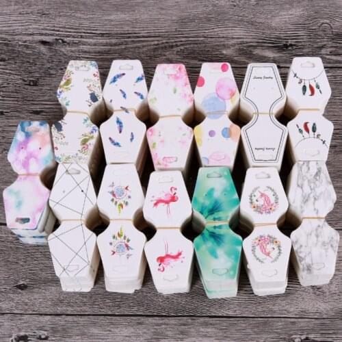 60pcs 30pcs 4.5x10.8cm Folding Tag Jewelry Display Card Necklace Bracelet Hang Tag Folding Lable Cardboard DIY Packaging Gift