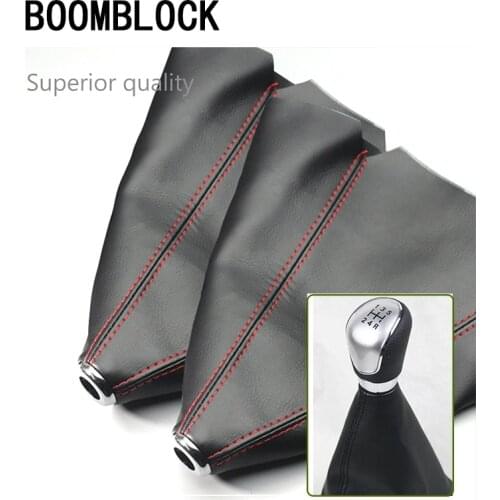 BOOMBLOCK Genuine Leather Carbon Car Gear Shift Cover For Opel Astra H G J Volvo S60 V70 XC90 Citroen C5 C4 C3 Subaru Forester