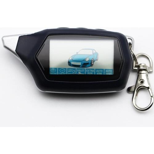 Russian Version C9 Key Fob Keychain for 2-way Starline C9 Lcd Remote Control Two Way Car Alarm System