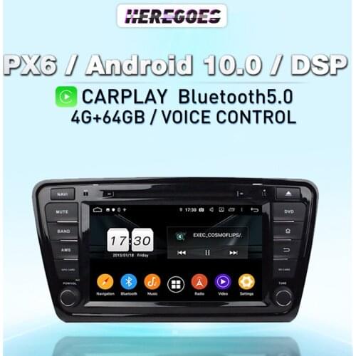 Carplay 8" PX6 DSP 8Core Android 10.0 Car DVD Player Autoradio 4G LTE Navigation GPS Stereo Radio For Skoda Octavia 2014 - 2019