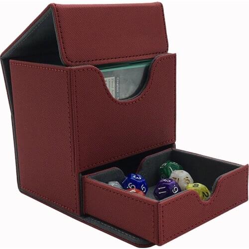 TCG Deck Case For Magic/Pokemon/YuGiOh Card Box Board Game Holder Container Satin Tower: 100+ Red