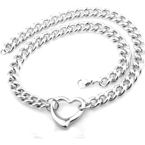 Stainless Steel Choker Ladies Fashionable Sexy Titanium Steel Heart Twisted Chain Collar Fun Necklace Valentines Day Gift T03