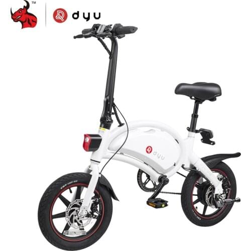DYU Aluminum Alloy Scooter Electric Motorcycle 36V Electric Bicycle Motor Electric Biker Black White Send From Pland 14 inch D3