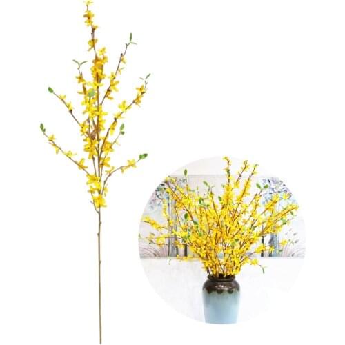 Simulation Flowers For Festival Party Takaeda Home Ornaments Nordic Festive Furnishing Yellow Room Decoration Winter Jasmine