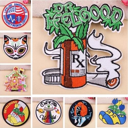 Fine Round UFO Embroidery Patches DIY Decoration Clothes Stickers Iron On Candy House Colors Cats Badges High Quality Parches