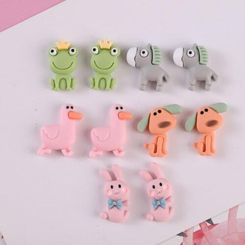 30pcs Cartoon Frosted Resin Animals Miniatures DIY Crafts Supplies Phone Shell Patch Arts Kids Hair Accessories Decor Materials