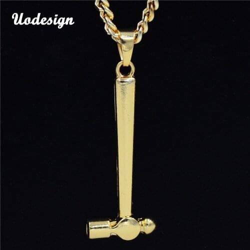 Fashion Golden Hammer Necklace Hiphop Pendant Necklace For Men Hot Sale Jewelry Gift Wholesale